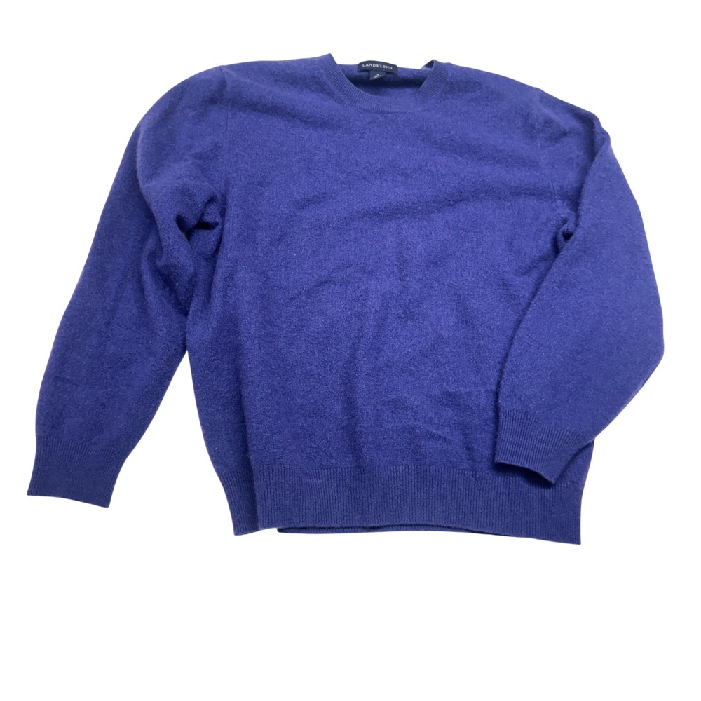 Lands End Mens purple 100% Cashmere Crew Neck Sweater Size M 38-40